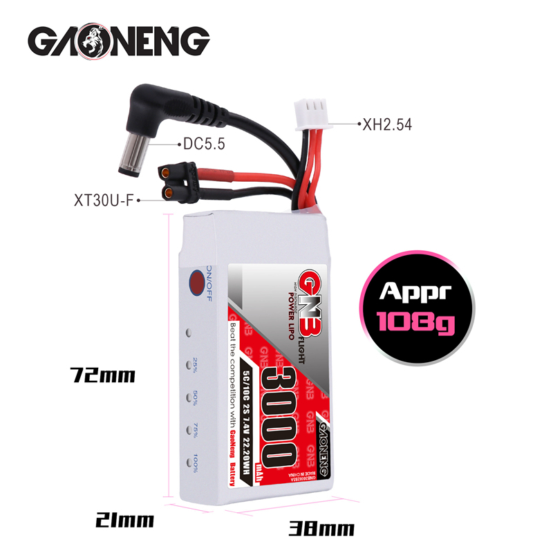 1/2/3/4/5PCS Bateria Lipo GNB  - Skyzone Sky04X Pro Oled Fpv Goggles avaliação e preço